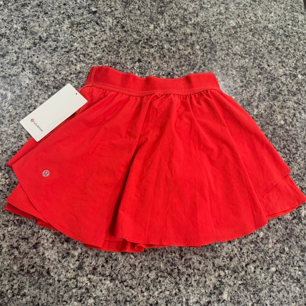 Lululemon Court Rival High-Rise Skirt Long Hot Heat Red Orange LW8AH4T Size 4